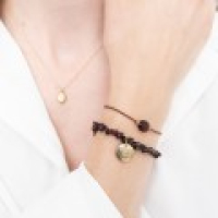 Edelsteen Kaart Granaat goud armband